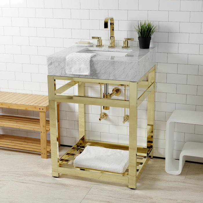 Kingston Sona CC43102DLLKB30 - Trimscape Modern Plumbing Sink Trim Kit with Bottle Trap, Polished Brass