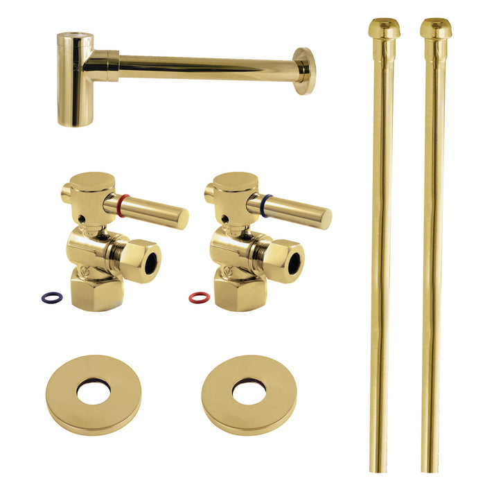 Kingston Sona CC43102DLLKB40 - Trimscape Modern Plumbing Sink Trim Kit with Bottle Trap, Polished Brass