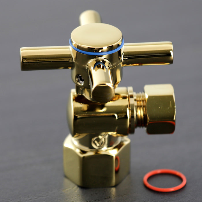 Kingston Sona CC43102DX - Concord 1/2-Inch FIP x 3/8-Inch O.D. Comp Quarter-Turn Angle Shut-Off Valve, Polished Brass