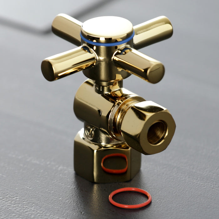 Kingston Sona CC43102DX - Concord 1/2-Inch FIP x 3/8-Inch O.D. Comp Quarter-Turn Angle Shut-Off Valve, Polished Brass
