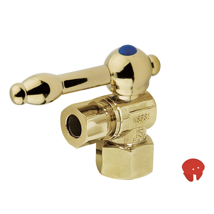 Kingston Tulare CC43102KL - Vintage 1/2-Inch FIP x 3/8-Inch O.D. Comp Quarter-Turn Angle Shut-Off Valve, Polished Brass