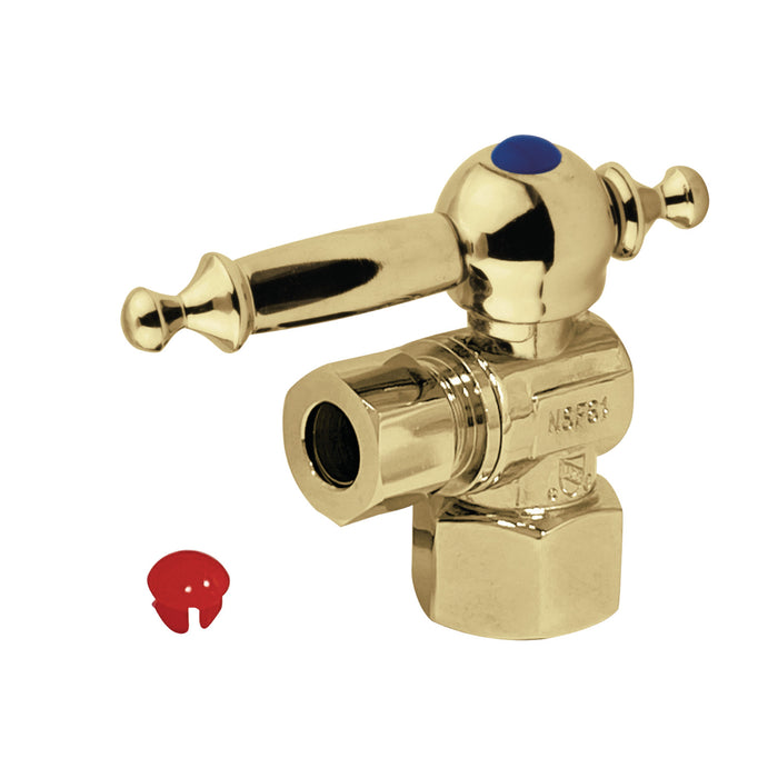 Kingston Tulare CC43102TL - Vintage 1/2-Inch FIP x 3/8-Inch O.D. Comp Quarter-Turn Angle Shut-Off Valve, Polished Brass