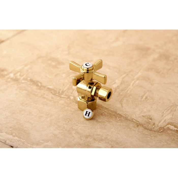 Kingston Tulare CC43102ZX - Millennium 1/2-Inch FIP x 3/8-Inch O.D. Comp Quarter-Turn Angle Shut-Off Valve, Polished Brass