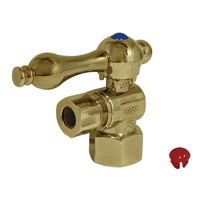 Kingston Heirloom CC43102 - Vintage 1/2-Inch FIP x 3/8-Inch O.D. Comp Quarter-Turn Angle Shut-Off Valve, Polished Brass