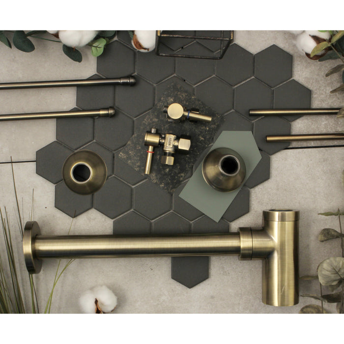 Trimscape CC43103DLLKB30 Modern Plumbing Sink Trim Kit with Bottle Trap, Antique Brass