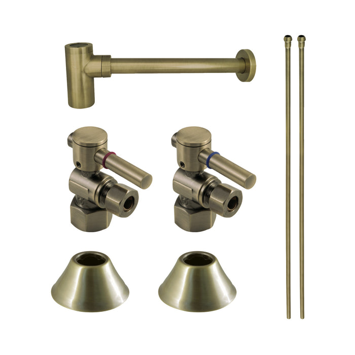 Trimscape CC43103DLLKB30 Modern Plumbing Sink Trim Kit with Bottle Trap, Antique Brass