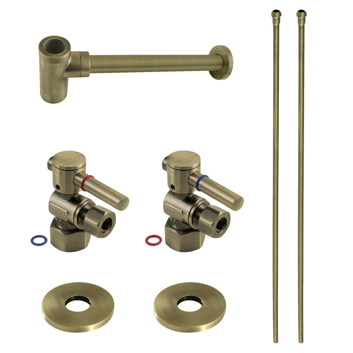 Kingston Sona CC43103DLLKB40 - Trimscape Modern Plumbing Sink Trim Kit with Bottle Trap, Antique Brass