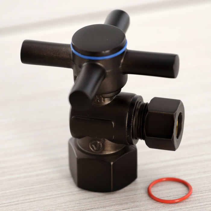 Kingston Sona CC43105DX - Concord 1/2-Inch FIP x 3/8-Inch O.D. Comp Quarter-Turn Angle Shut-Off Valve, Oil Rubbed Bronze