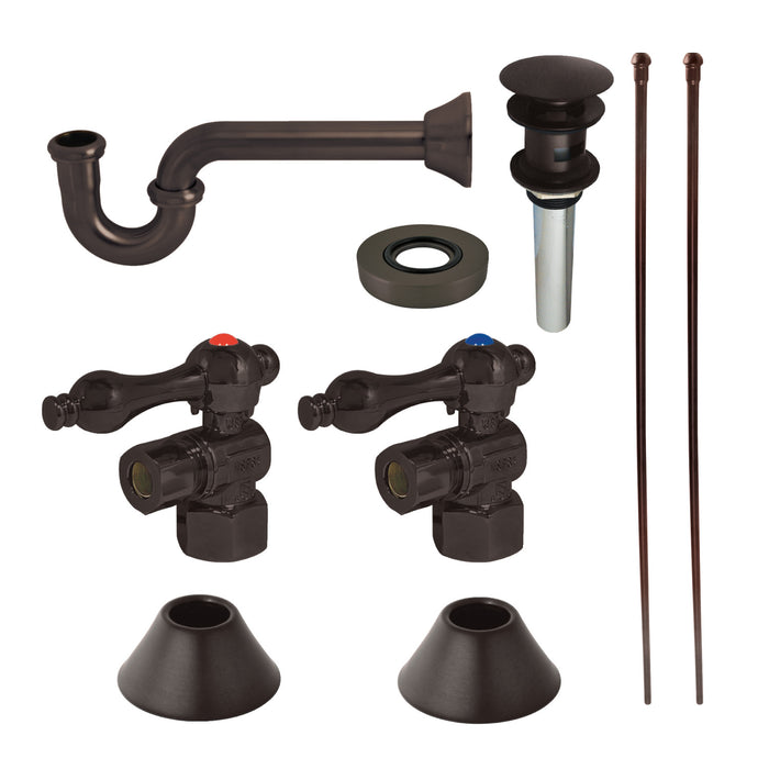 Kingston Heirloom CC43105VOKB30 - Trimscape Traditional Plumbing Sink Trim Kit with P-Trap and Overflow Drain, Oil Rubbed Bronze