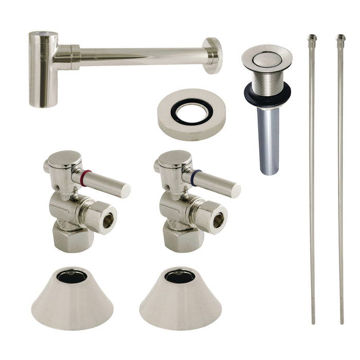 Kingston Sona CC43106DLVKB30 - Trimscape Modern Plumbing Sink Trim Kit with Bottle Trap and Drain, Polished Nickel