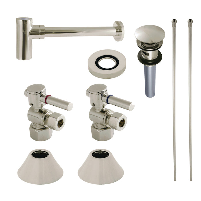 Kingston Sona CC43106DLVOKB30 - Trimscape Modern Plumbing Sink Trim Kit with Bottle Trap and Overflow Drain, Polished Nickel
