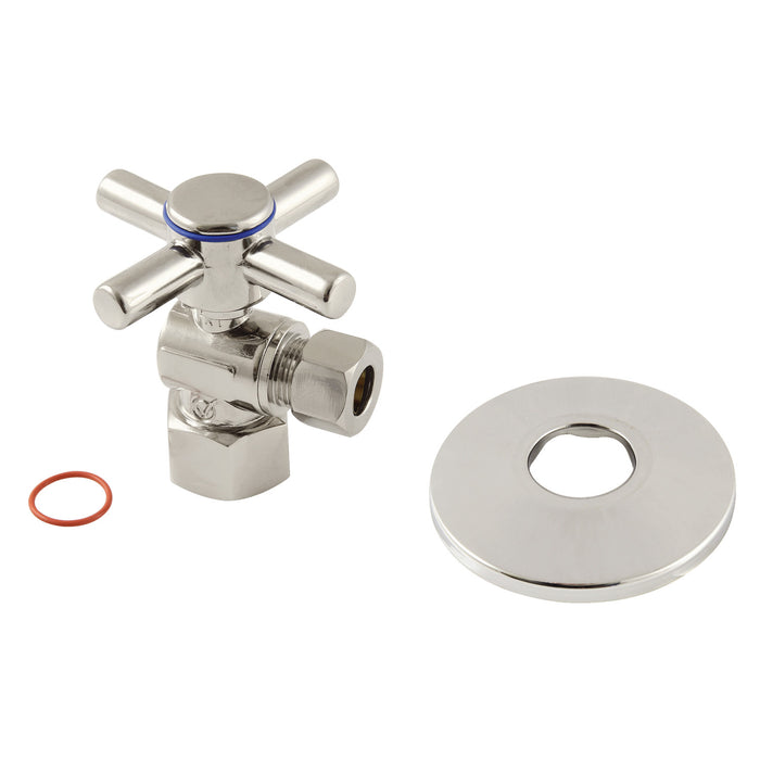 Kingston Sona CC43106DXK - Concord 1/2-Inch FIP x 3/8-Inch O.D. Comp Quarter-Turn Angle Shut-Off Valve with Flange, Polished Nickel