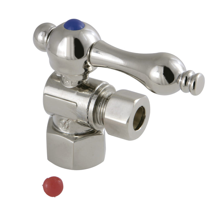 Kingston Heirloom CC43106 - Vintage 1/2-Inch FIP x 3/8-Inch O.D. Comp Quarter-Turn Angle Shut-Off Valve, Polished Nickel