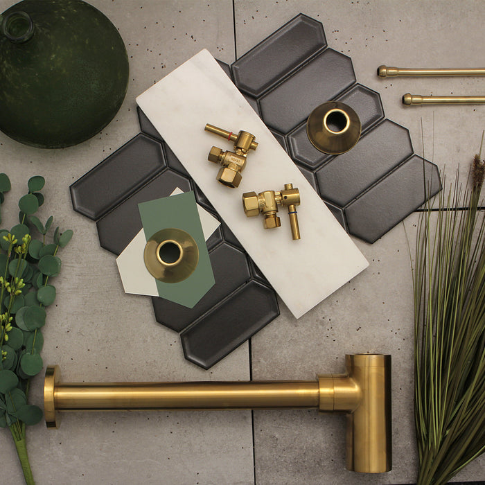 Trimscape CC43107DLLKB30 Modern Plumbing Sink Trim Kit with Bottle Trap, Brushed Brass