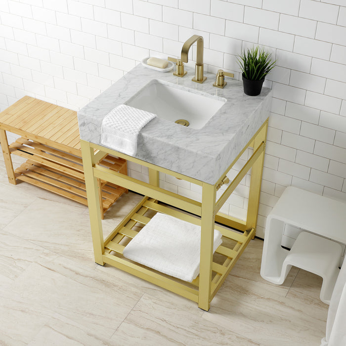 Kingston Sona CC43107DLLKB30 - Trimscape Modern Plumbing Sink Trim Kit with Bottle Trap, Brushed Brass