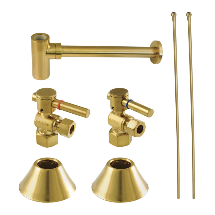 Trimscape CC43107DLLKB30 Modern Plumbing Sink Trim Kit with Bottle Trap, Brushed Brass