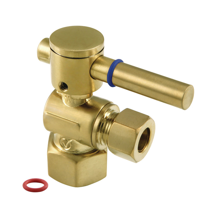 Kingston Sona CC43107DL - Concord 1/2-Inch FIP x 3/8-Inch O.D. Comp Quarter-Turn Angle Shut-Off Valve, Brushed Brass