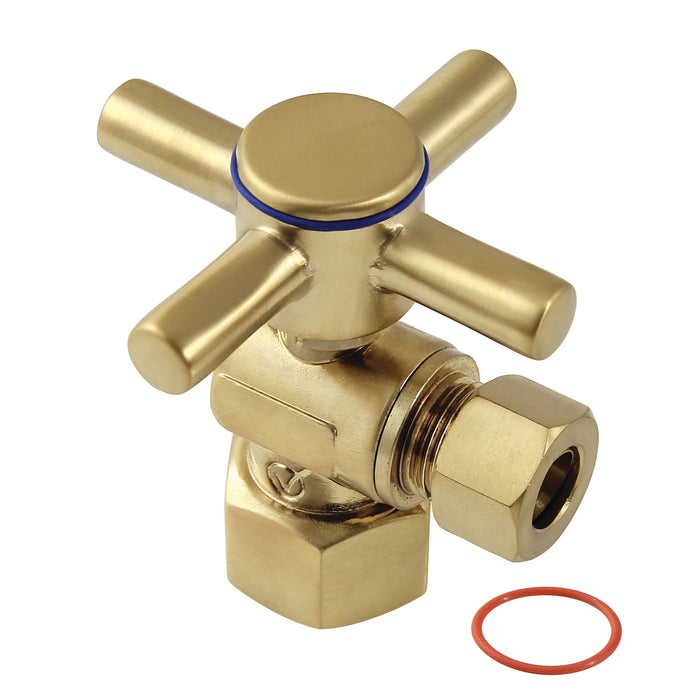 Kingston Sona CC43107DX - Concord 1/2-Inch FIP x 3/8-Inch O.D. Comp Quarter-Turn Angle Shut-Off Valve, Brushed Brass
