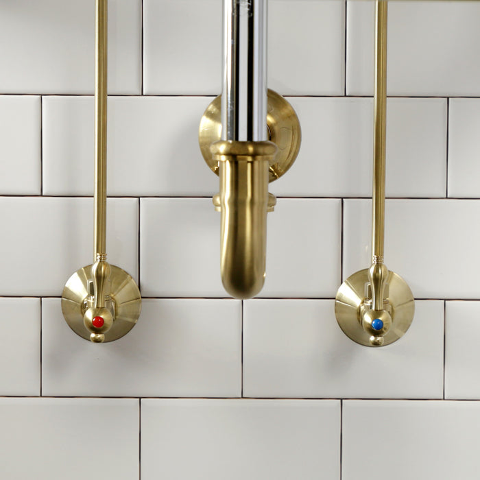 Kingston Heirloom CC43107LKB30 - Trimscape Traditional Plumbing Sink Trim Kit with P-Trap, Brushed Brass