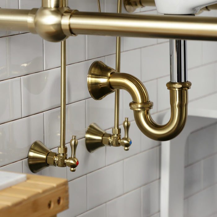 Kingston Heirloom CC43107LKB30 - Trimscape Traditional Plumbing Sink Trim Kit with P-Trap, Brushed Brass