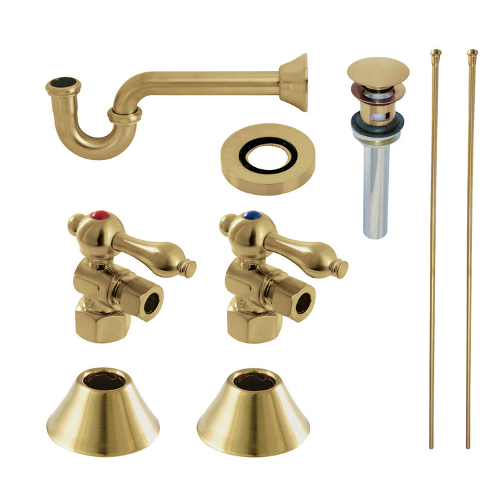 Kingston Heirloom CC43107VOKB30 - Trimscape Traditional Plumbing Sink Trim Kit with P-Trap and Overflow Drain, Brushed Brass