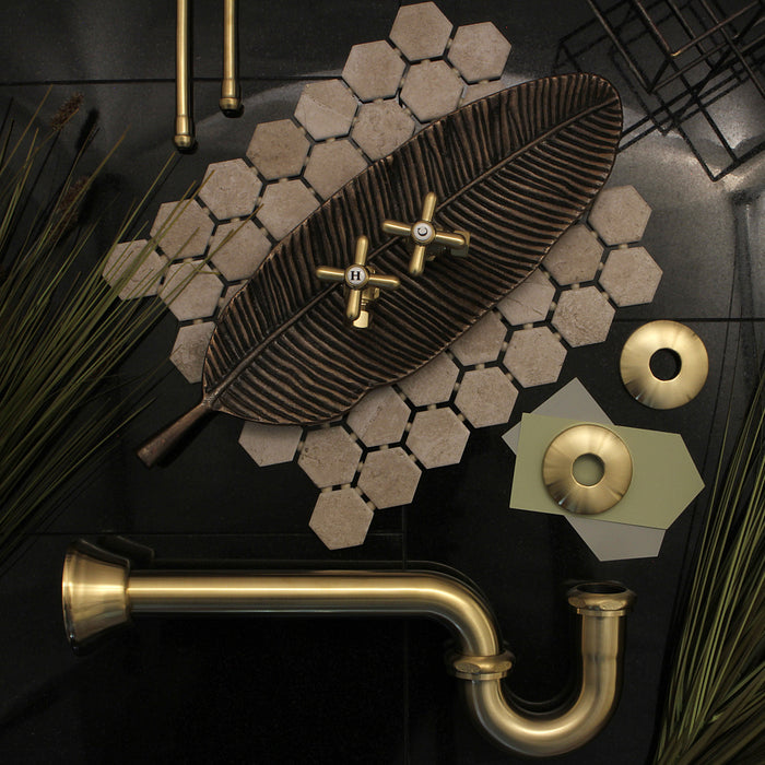 Kingston Heirloom CC43107X - Vintage 1/2-Inch FIP x 3/8-Inch O.D. Comp Quarter-Turn Angle Shut-Off Valve, Brushed Brass