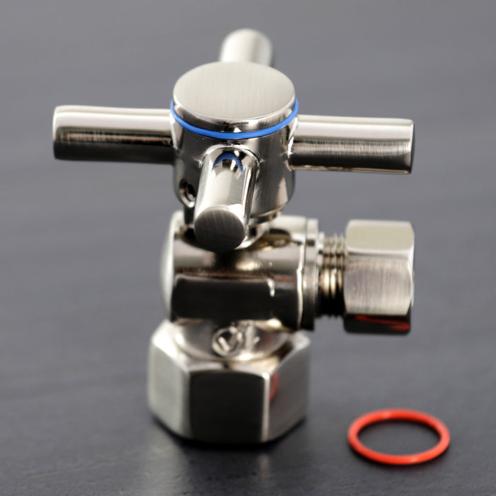 Kingston Sona CC43108DX - Concord 1/2-Inch FIP x 3/8-Inch O.D. Comp Quarter-Turn Angle Shut-Off Valve, Brushed Nickel