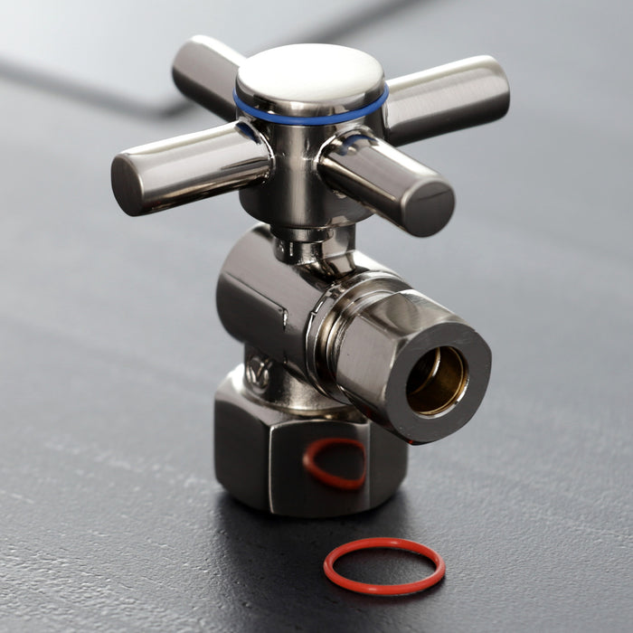 Kingston Sona CC43108DX - Concord 1/2-Inch FIP x 3/8-Inch O.D. Comp Quarter-Turn Angle Shut-Off Valve, Brushed Nickel