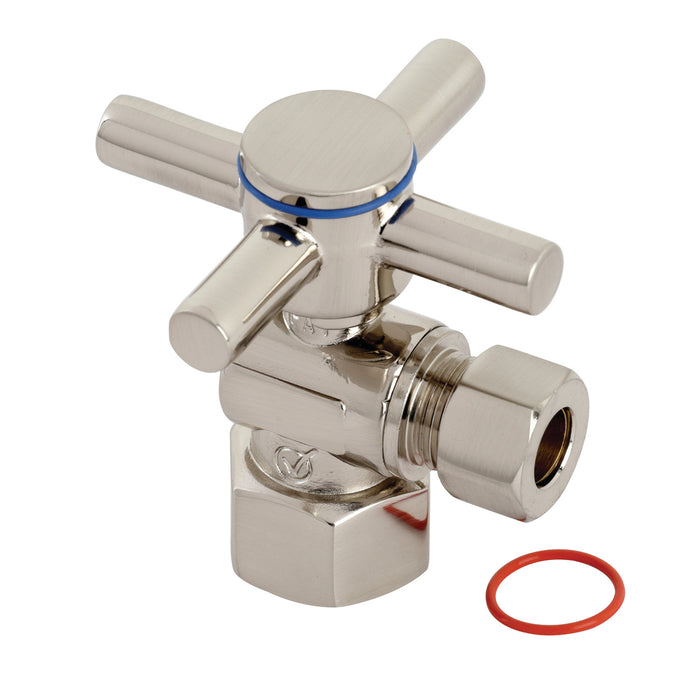 Kingston Sona CC43108DX - Concord 1/2-Inch FIP x 3/8-Inch O.D. Comp Quarter-Turn Angle Shut-Off Valve, Brushed Nickel