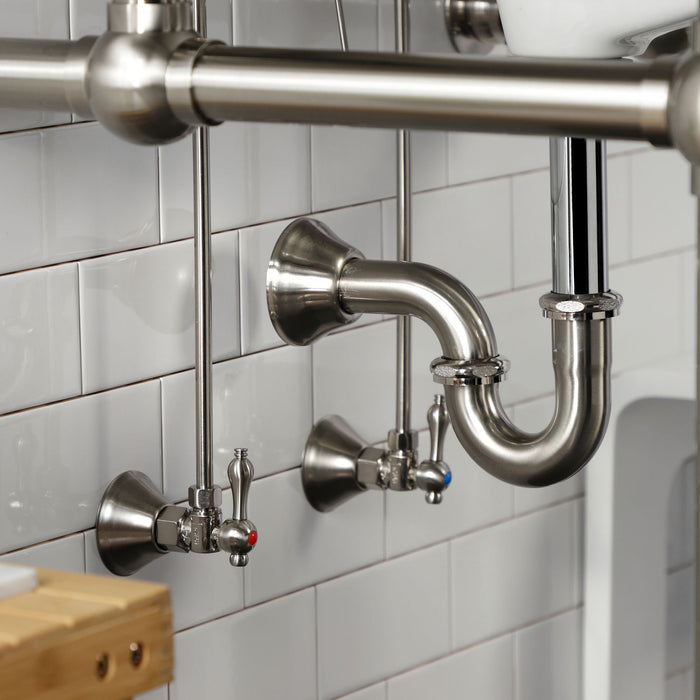 Kingston Heirloom CC43108LKB30 - Trimscape Traditional Plumbing Sink Trim Kit with P-Trap, Brushed Nickel