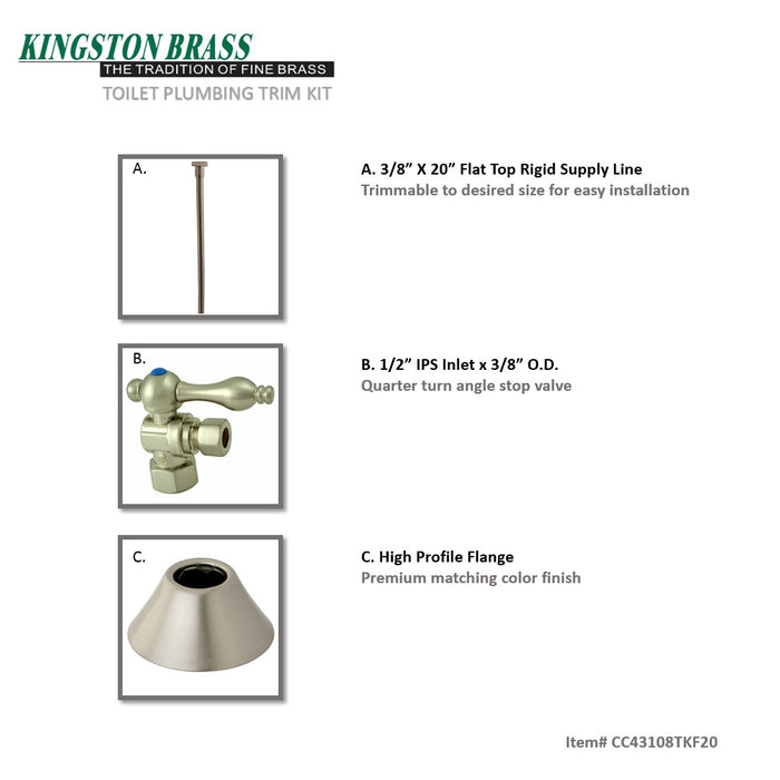 Kingston Heirloom CC43108TKF20 - Trimscape Traditional Plumbing Toilet Trim Kit, Brushed Nickel