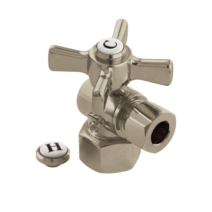 Kingston Tulare CC43108ZX - Millennium 1/2-Inch FIP x 3/8-Inch O.D. Comp Quarter-Turn Angle Shut-Off Valve, Brushed Nickel