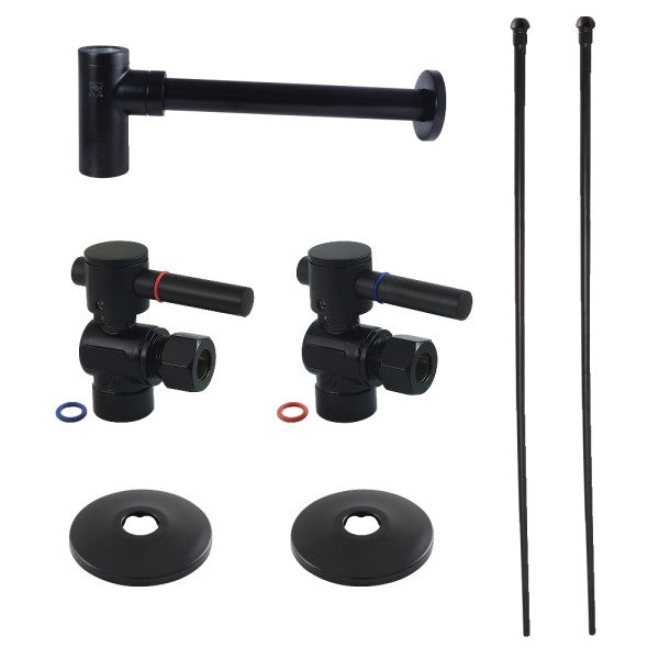Kingston Sona CC43200DLLKB30 - Trimscape Modern Plumbing Sink Trim Kit with Bottle Trap, Matte Black
