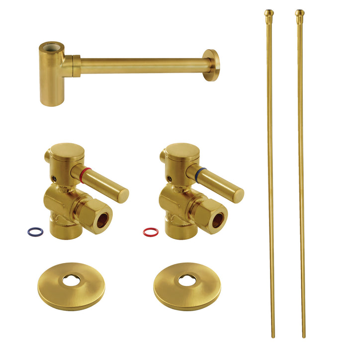 Kingston Sona CC43207DLLKB30 - Trimscape Modern Plumbing Sink Trim Kit with Bottle Trap, Brushed Brass