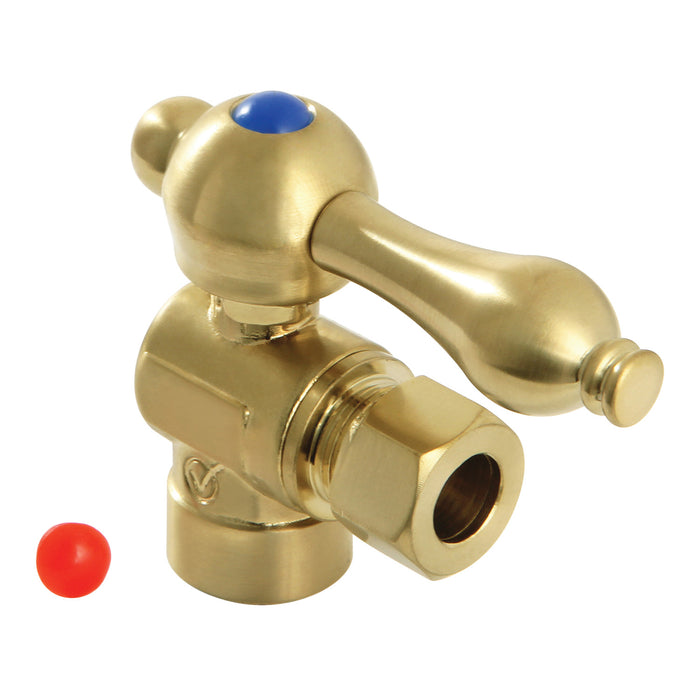 Kingston Heirloom CC43207 - Vintage 1/2-Inch Sweat x 3/8-Inch O.D. Comp Angle Shut-Off Valve, Brushed Brass
