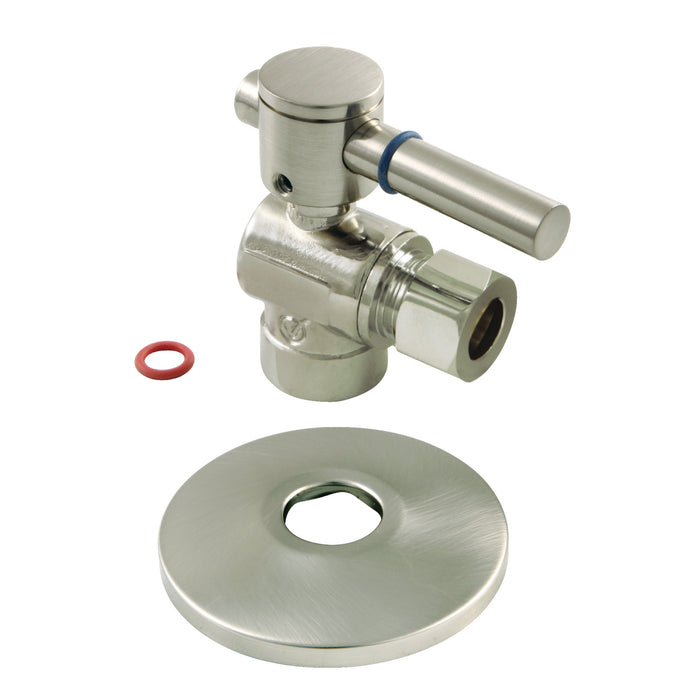 Kingston Sona CC43208DLK - Concord 1/2-Inch Sweat x 3/8-Inch O.D. Comp Quarter-Turn Angle Shut-Off Valve with Flange, Brushed Nickel