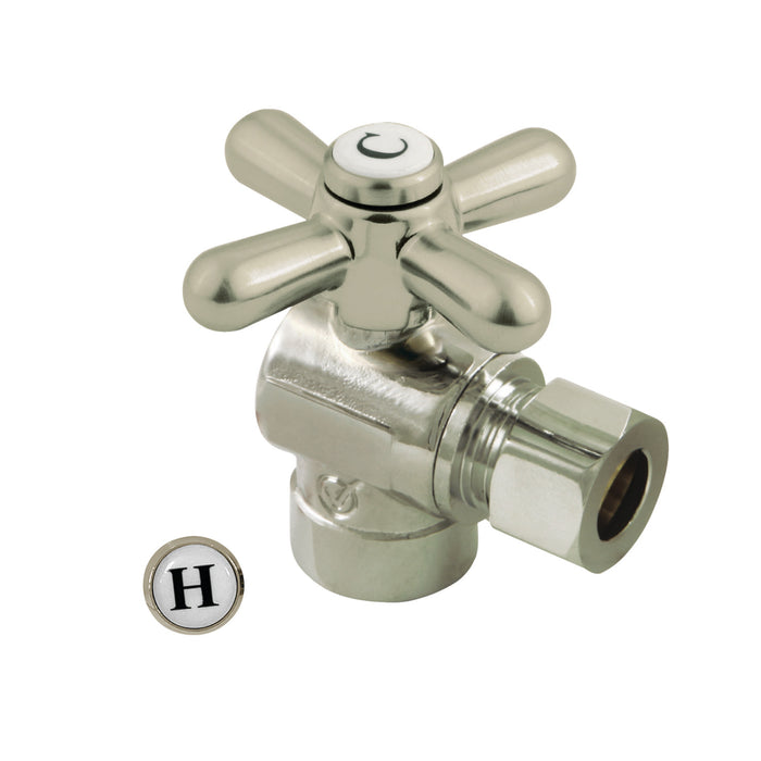 Kingston Heirloom CC43208X - Vintage 1/2-Inch Sweat x 3/8-Inch O.D. Comp Angle Shut-Off Valve, Brushed Nickel