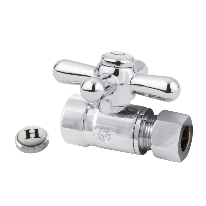 Kingston Heirloom CC43251X - Vintage 1/2-Inch Sweat x 3/8-Inch O.D. Comp Straight Shut-Off Valve, Polished Chrome
