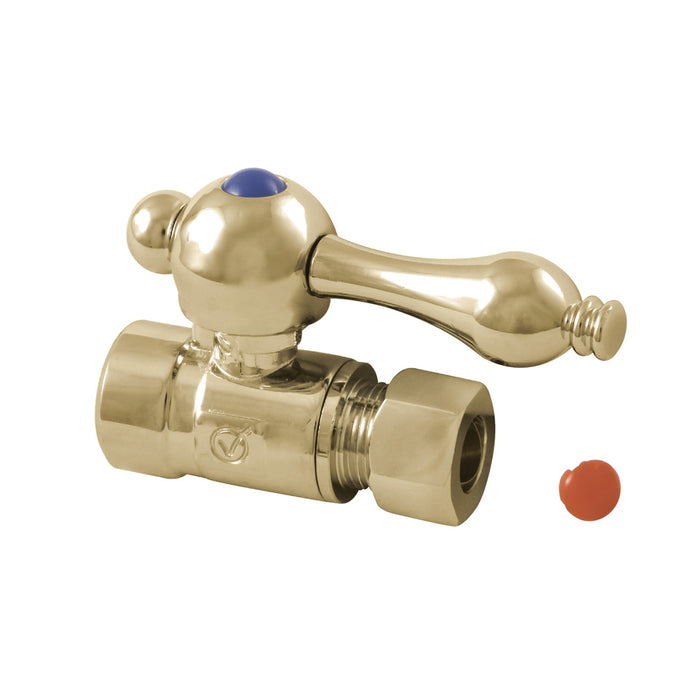 Kingston Heirloom CC43252 - Vintage 1/2-Inch Sweat x 3/8-Inch O.D. Comp Straight Shut-Off Valve, Polished Brass