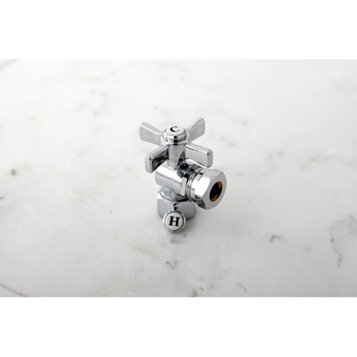 Kingston Tulare CC44101ZX - Millennium 1/2-Inch FIP x 1/2-Inch or 7/16-Inch Slip Joint Quarter-Turn Angle Shut-Off Valve, Polished Chrome