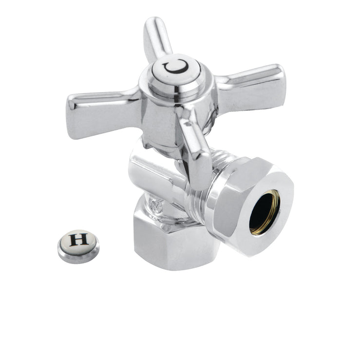 Kingston Tulare CC44101ZX - Millennium 1/2-Inch FIP x 1/2-Inch or 7/16-Inch Slip Joint Quarter-Turn Angle Shut-Off Valve, Polished Chrome