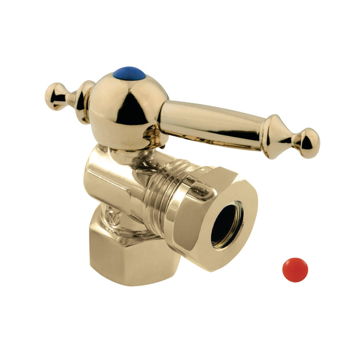 Kingston Tulare CC44102TL - Vintage 1/2-Inch FIP x 1/2-Inch or 7/16-Inch Slip Joint Quarter-Turn Angle Shut-Off Valve, Polished Brass