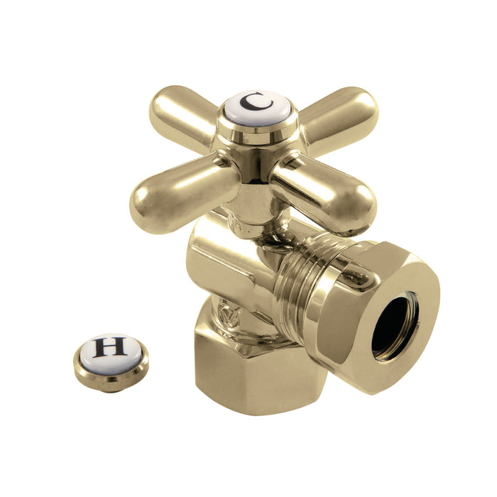 Kingston Heirloom CC44102X - Vintage 1/2-Inch FIP x 1/2-Inch or 7/16-Inch Slip Joint Quarter-Turn Angle Shut-Off Valve, Polished Brass