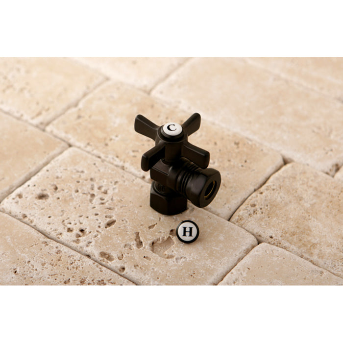 Kingston Tulare CC44105ZX - Millennium 1/2-Inch FIP x 1/2-Inch or 7/16-Inch Slip Joint Quarter-Turn Angle Shut-Off Valve, Oil Rubbed Bronze