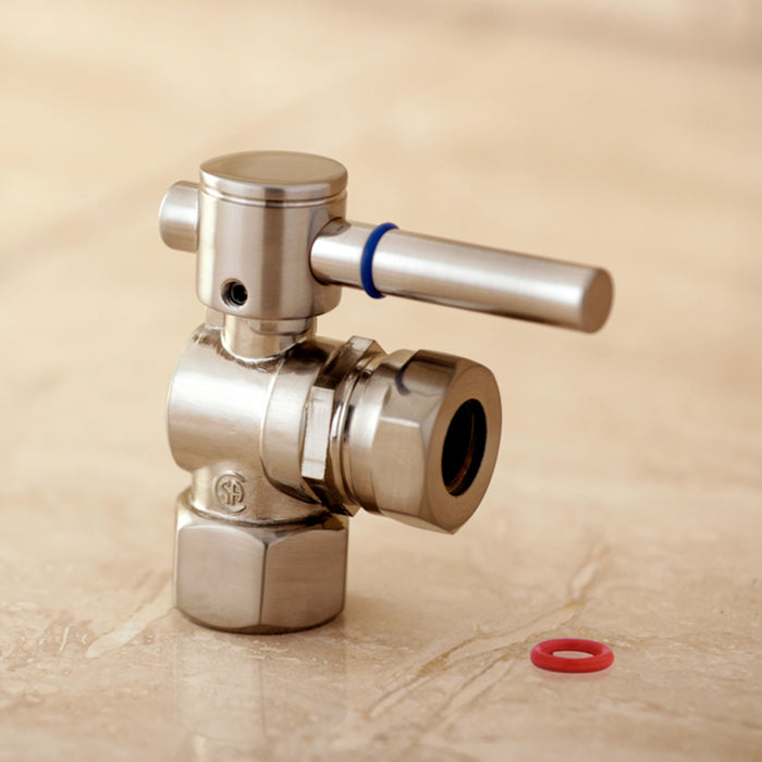 Kingston Sona CC44108DL - Concord 1/2-Inch FIP x 1/2-Inch or 7/16-Inch Slip Joint Quarter-Turn Angle Shut-Off Valve, Brushed Nickel
