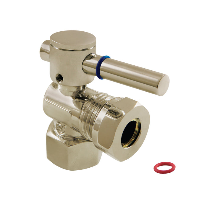 Kingston Sona CC44108DL - Concord 1/2-Inch FIP x 1/2-Inch or 7/16-Inch Slip Joint Quarter-Turn Angle Shut-Off Valve, Brushed Nickel