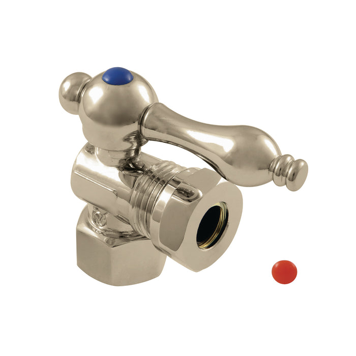 Kingston Heirloom CC44108 - Vintage 1/2-Inch FIP x 1/2-Inch or 7/16-Inch Slip Joint Quarter-Turn Angle Shut-Off Valve, Brushed Nickel