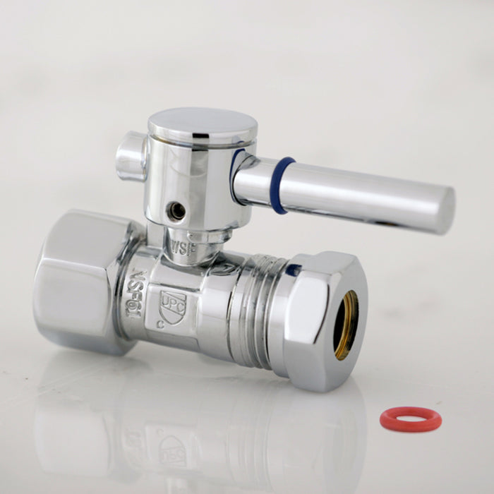 Kingston Sona CC44151DL - Concord 1/2-Inch FIP x 1/2-Inch or 7/16-Inch Slip Joint Quarter-Turn Straight Shut-Off Valve, Polished Chrome