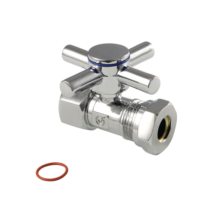 Kingston Sona CC44151DX - Concord 1/2-Inch FIP x 1/2-Inch or 7/16-Inch Slip Joint Quarter-Turn Straight Shut-Off Valve, Polished Chrome