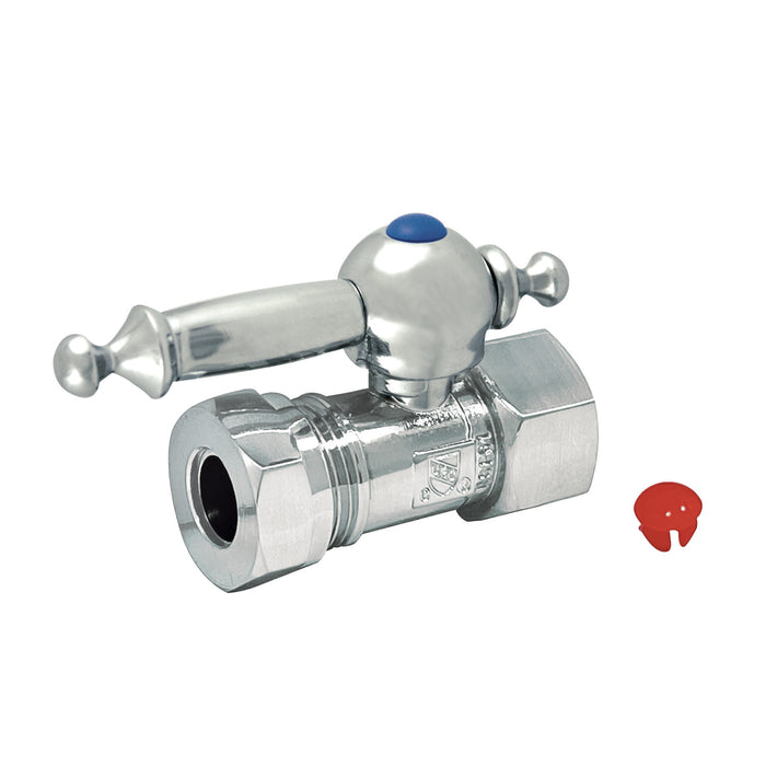 Kingston Tulare CC44151TL - Vintage 1/2-Inch FIP x 1/2-Inch or 7/16-Inch Slip Joint Quarter-Turn Straight Shut-Off Valve, Polished Chrome